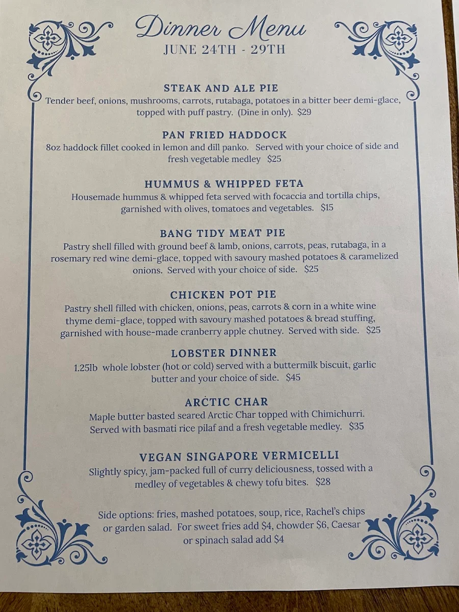 Menu, Henley House Pub And Restaurant