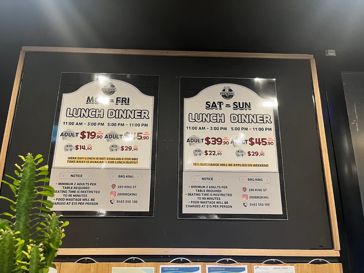 Menu, BBQ King