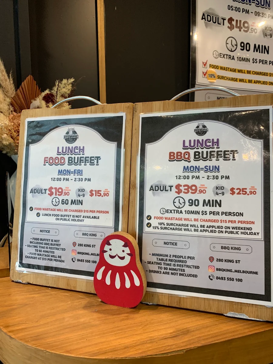 Menu, BBQ King