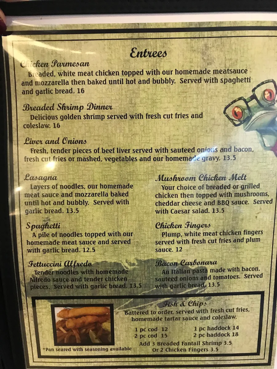 Menu, Muddy Waters Restaurant
