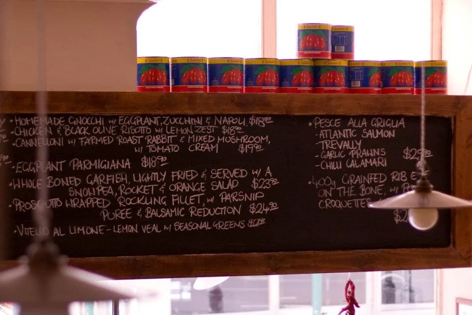 Menu, Cafe Terroni