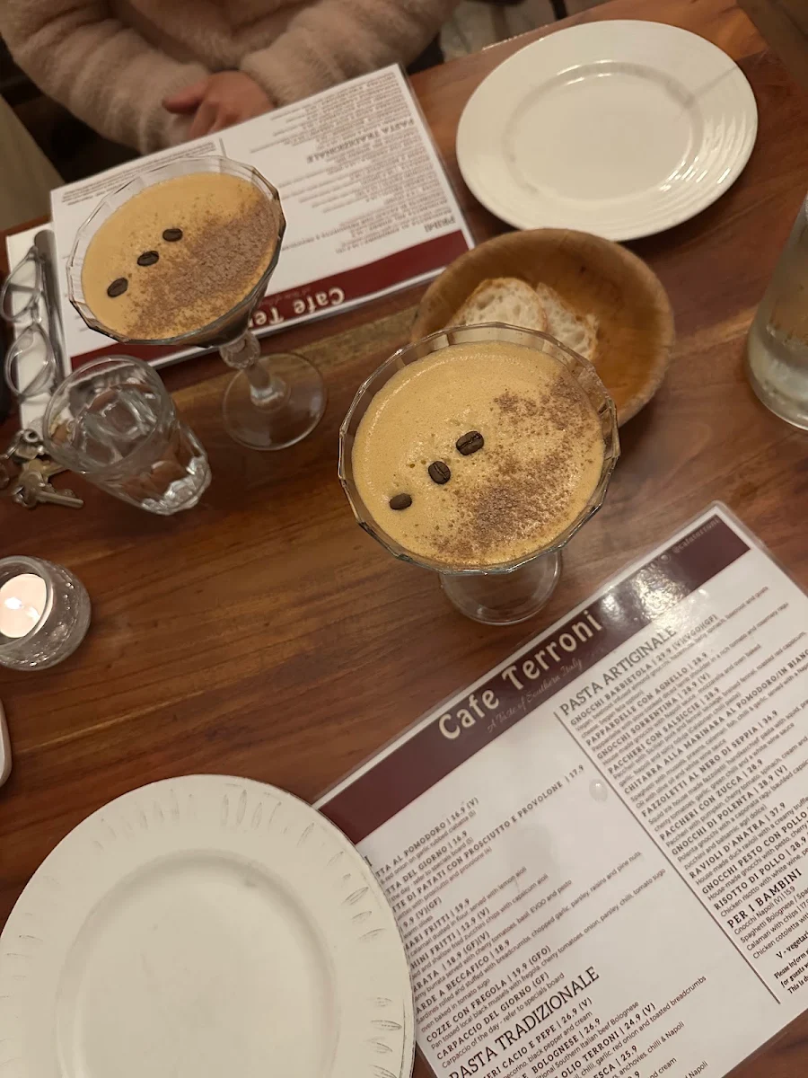 Menu, Cafe Terroni