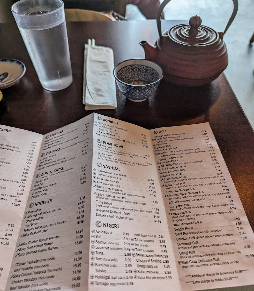 Menu, Sushi-K
