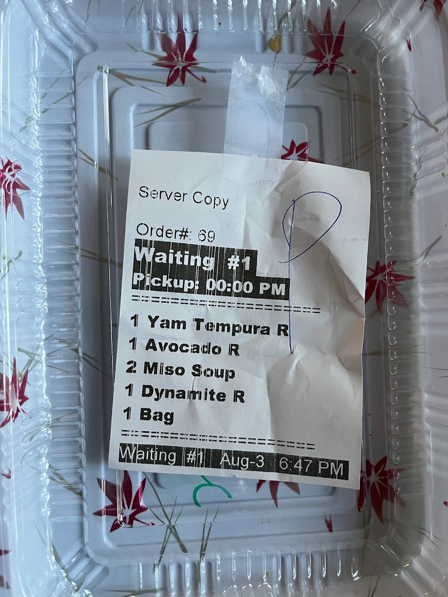 Menu, Sushi-K