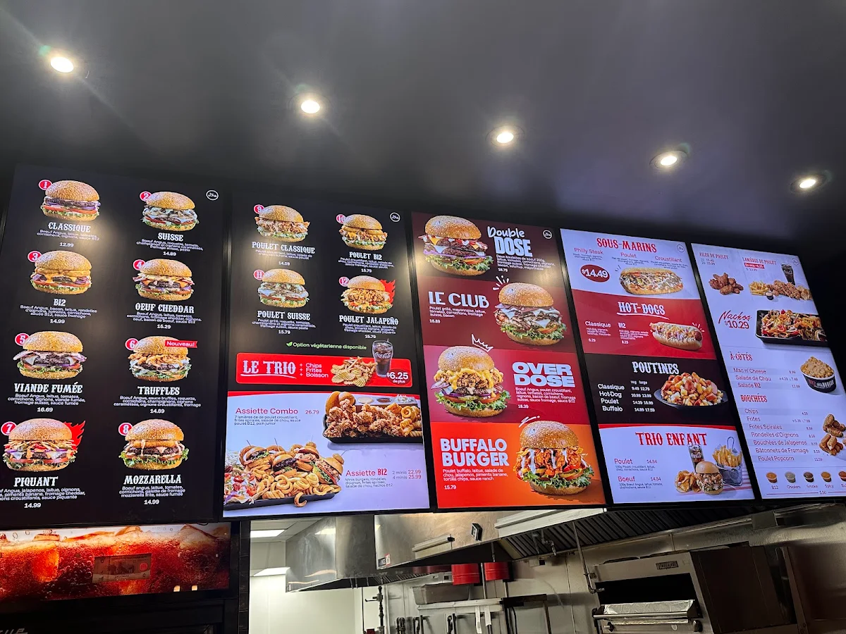 Menu, B12 Burger NDG
