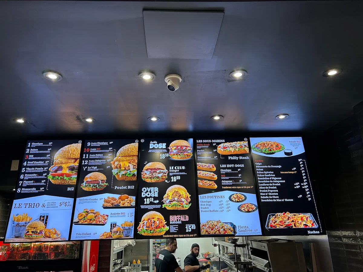 Menu, B12 Burger NDG