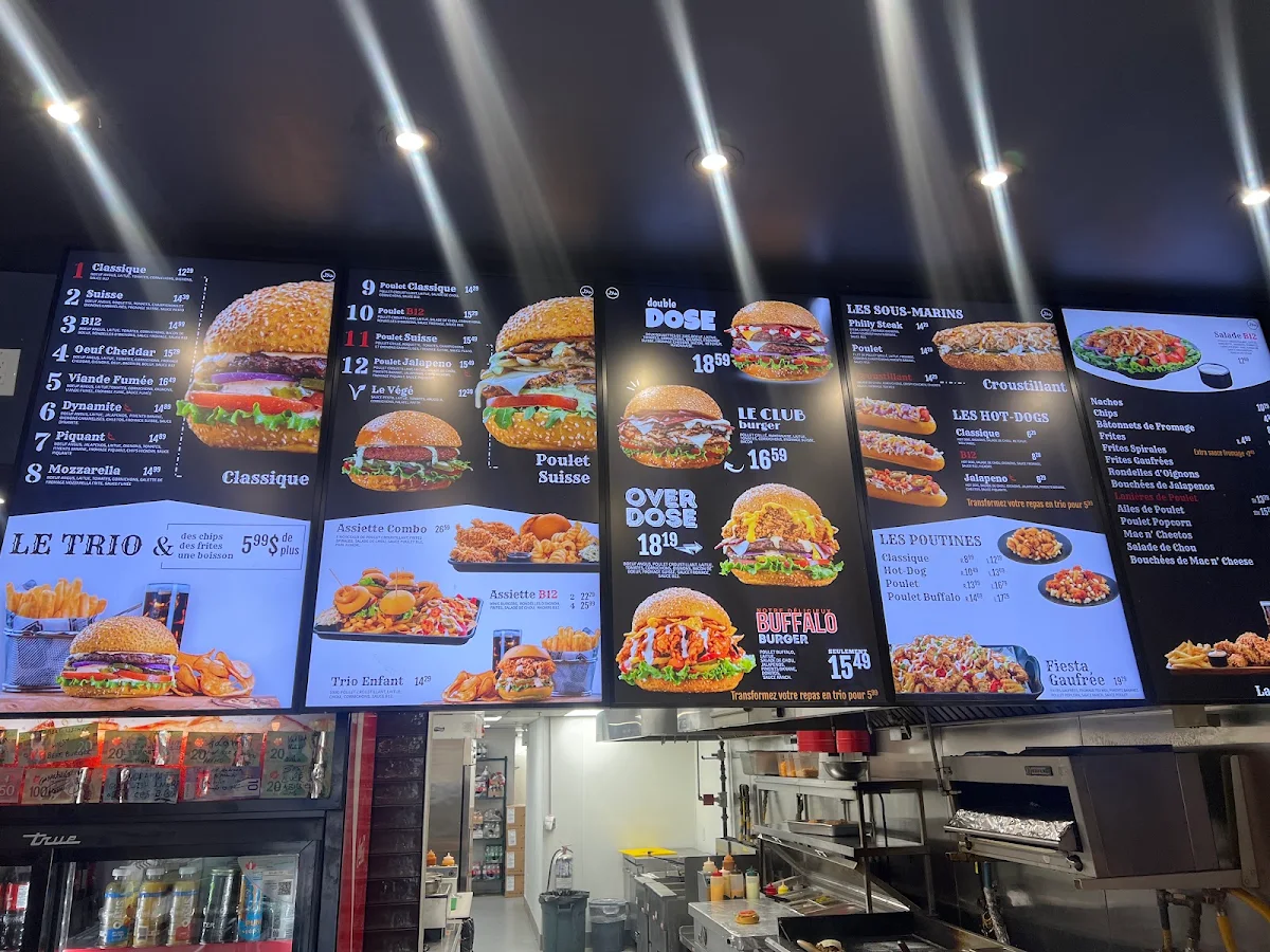 Menu, B12 Burger NDG