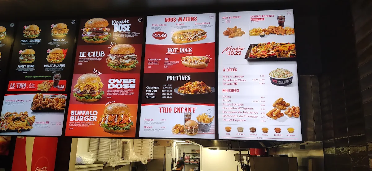 Menu, B12 Burger NDG