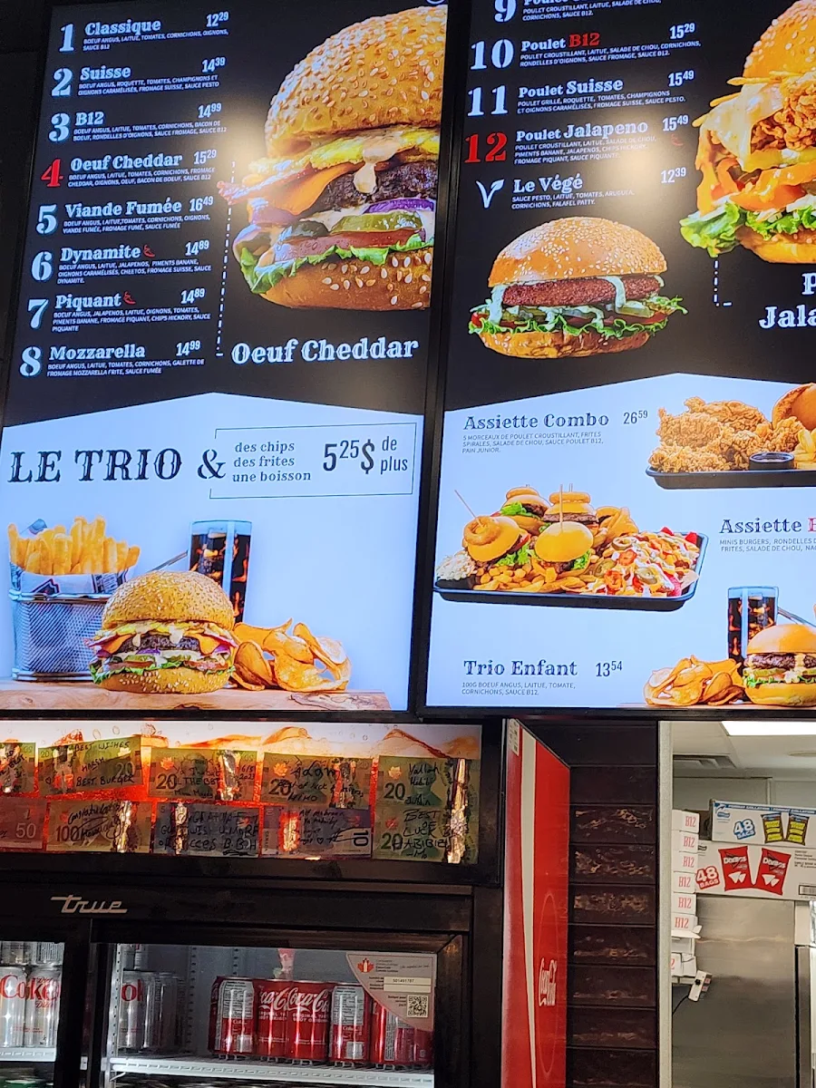 Menu, B12 Burger NDG