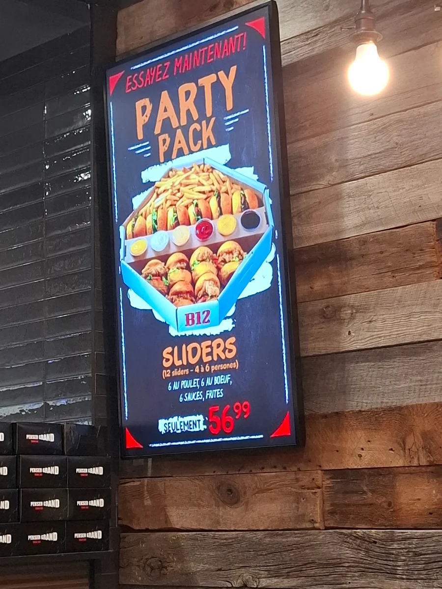 Menu, B12 Burger NDG