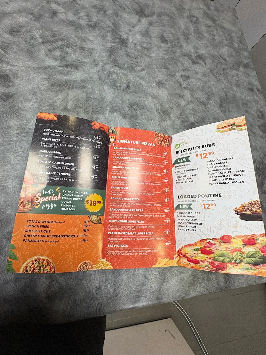 Menu, Mr. Singh's Pizza Woodstock