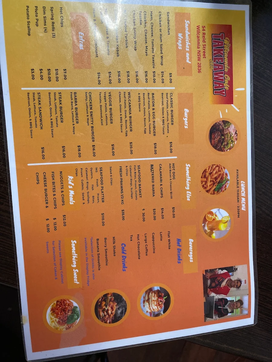Menu, Wilcannia Cafe 2836