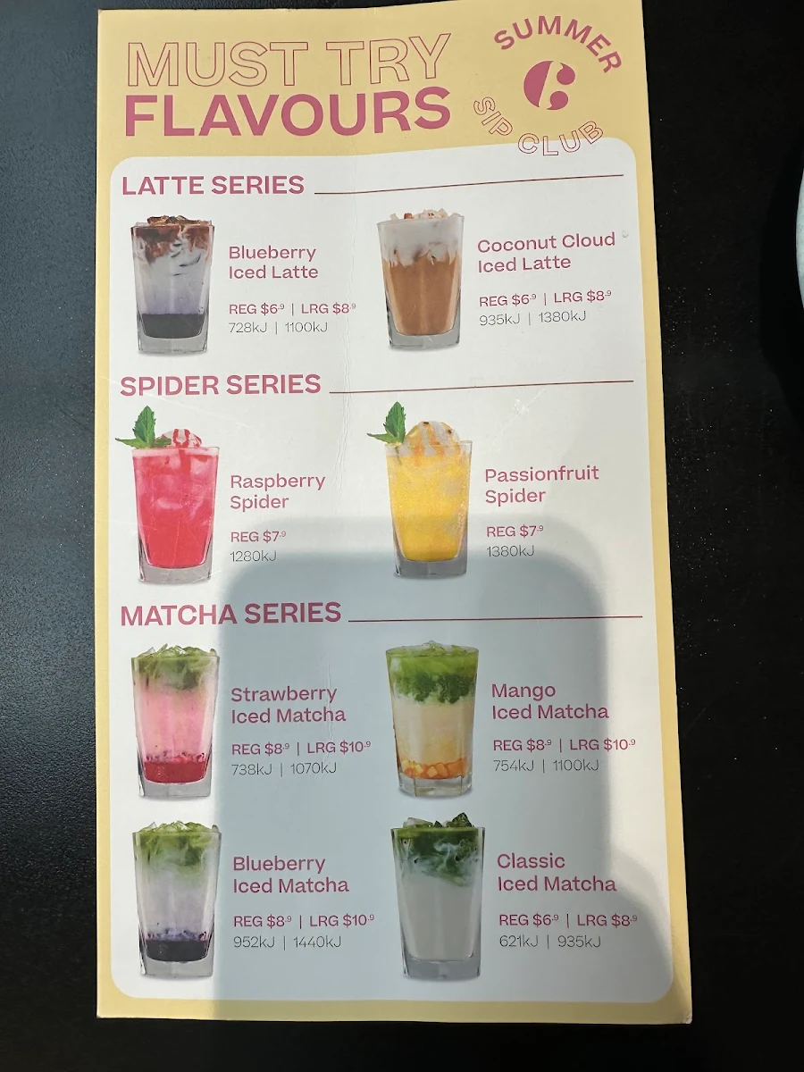 Menu, The Coffee Club