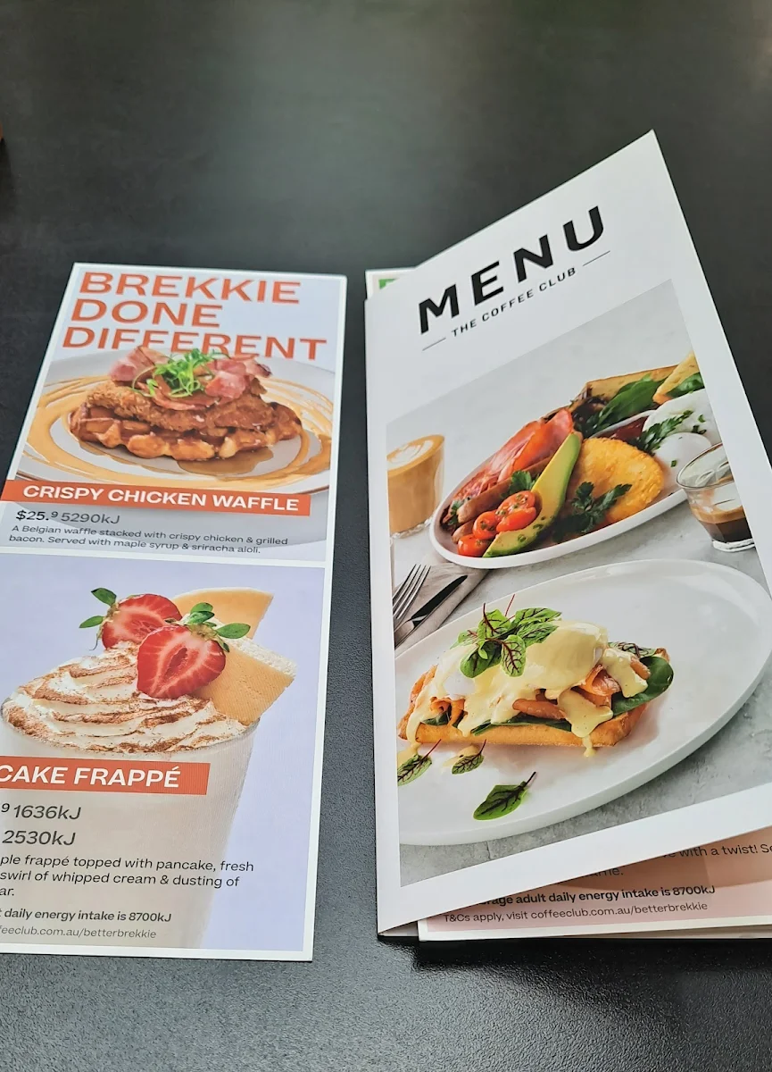 Menu, The Coffee Club