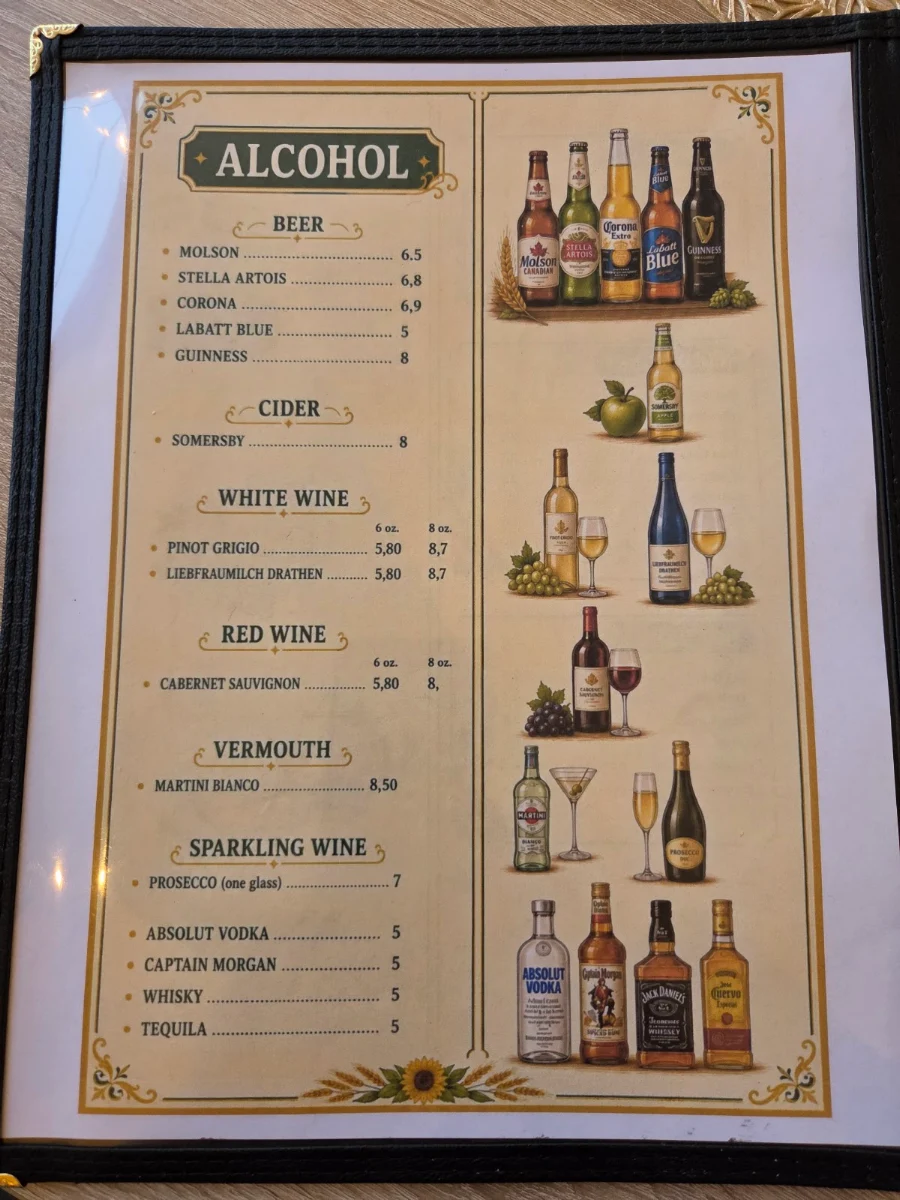 Menu, Sonya