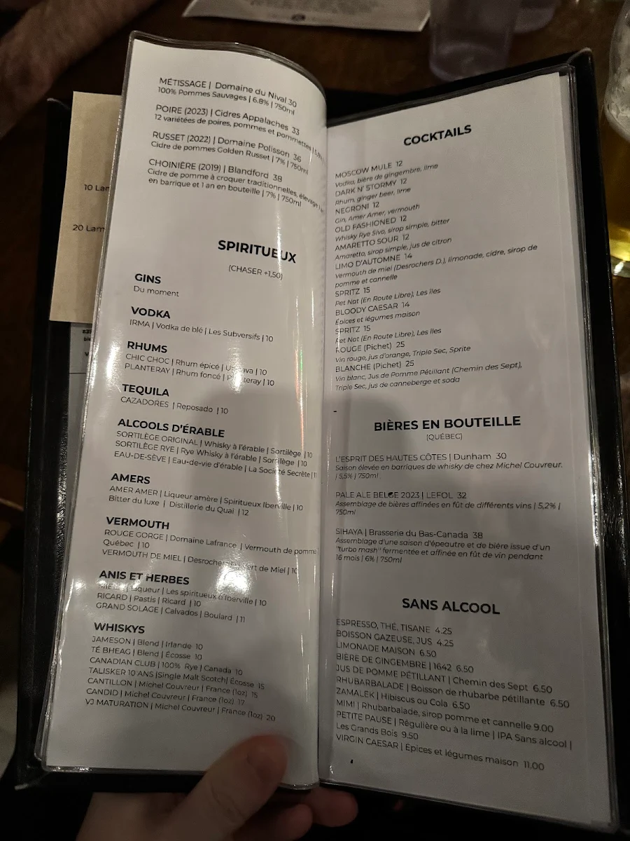 Menu, Vices & Versa