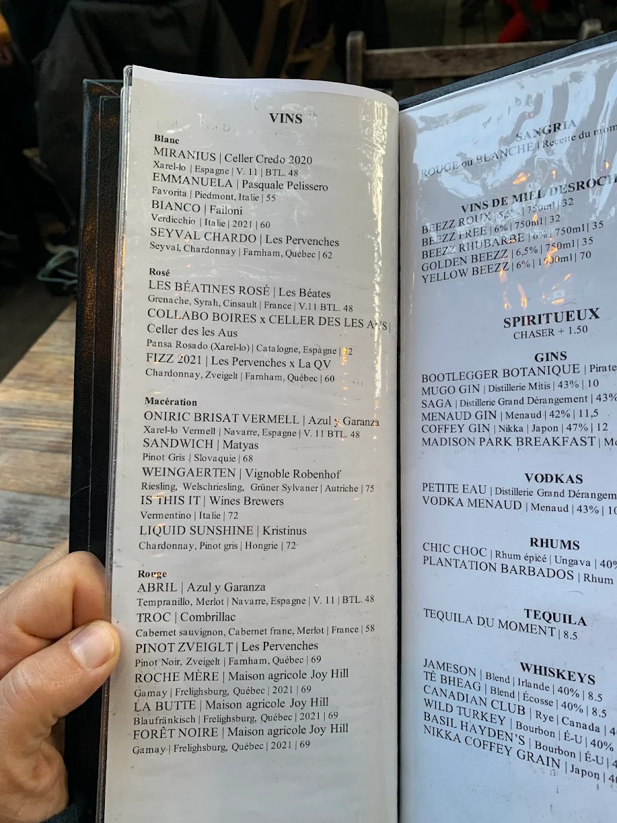 Menu, Vices & Versa