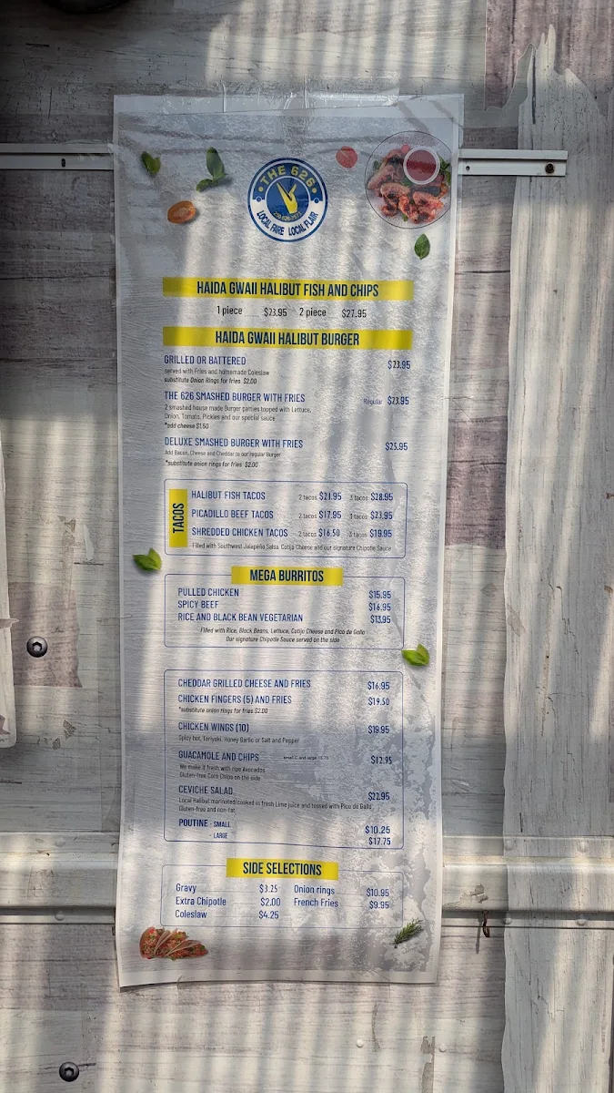 Menu, The 626 Fish and Chipper