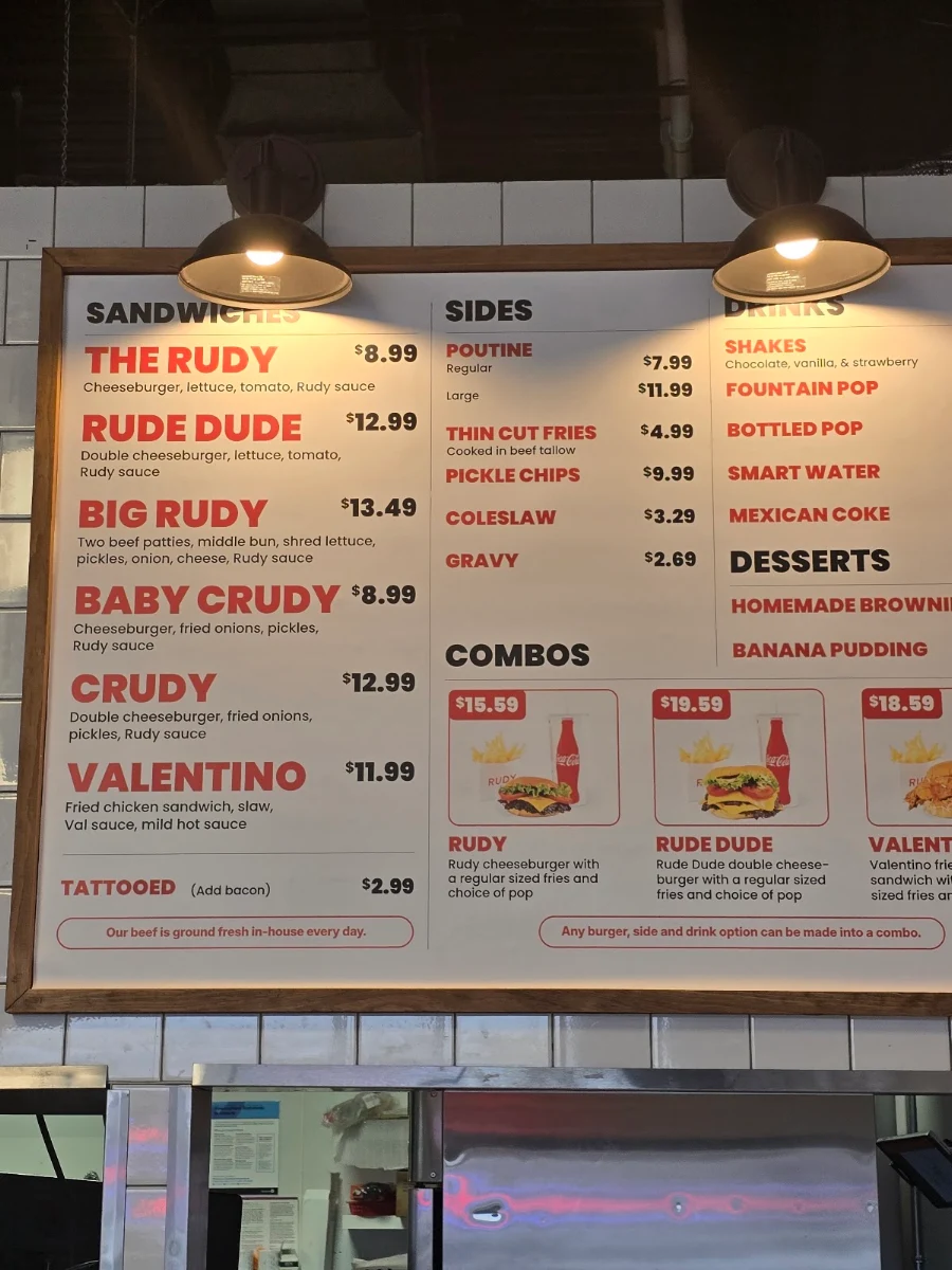 Menu, RUDY