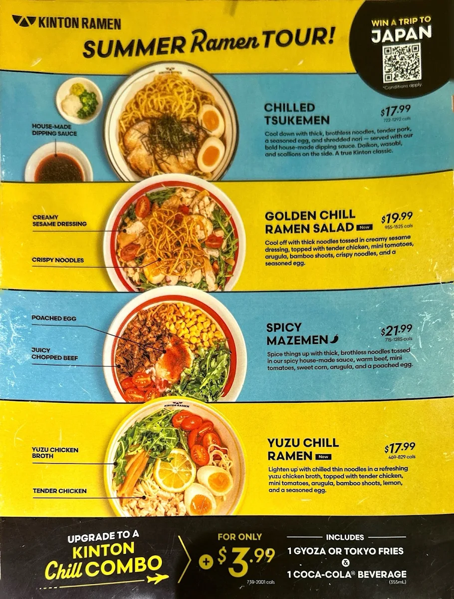 Menu, KINTON RAMEN MARKVILLE