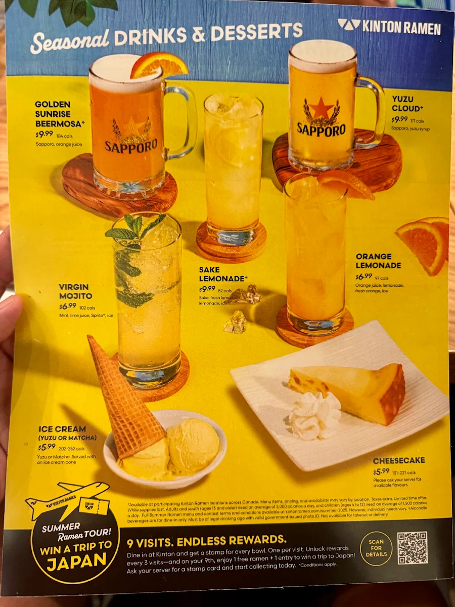 Menu, KINTON RAMEN MARKVILLE