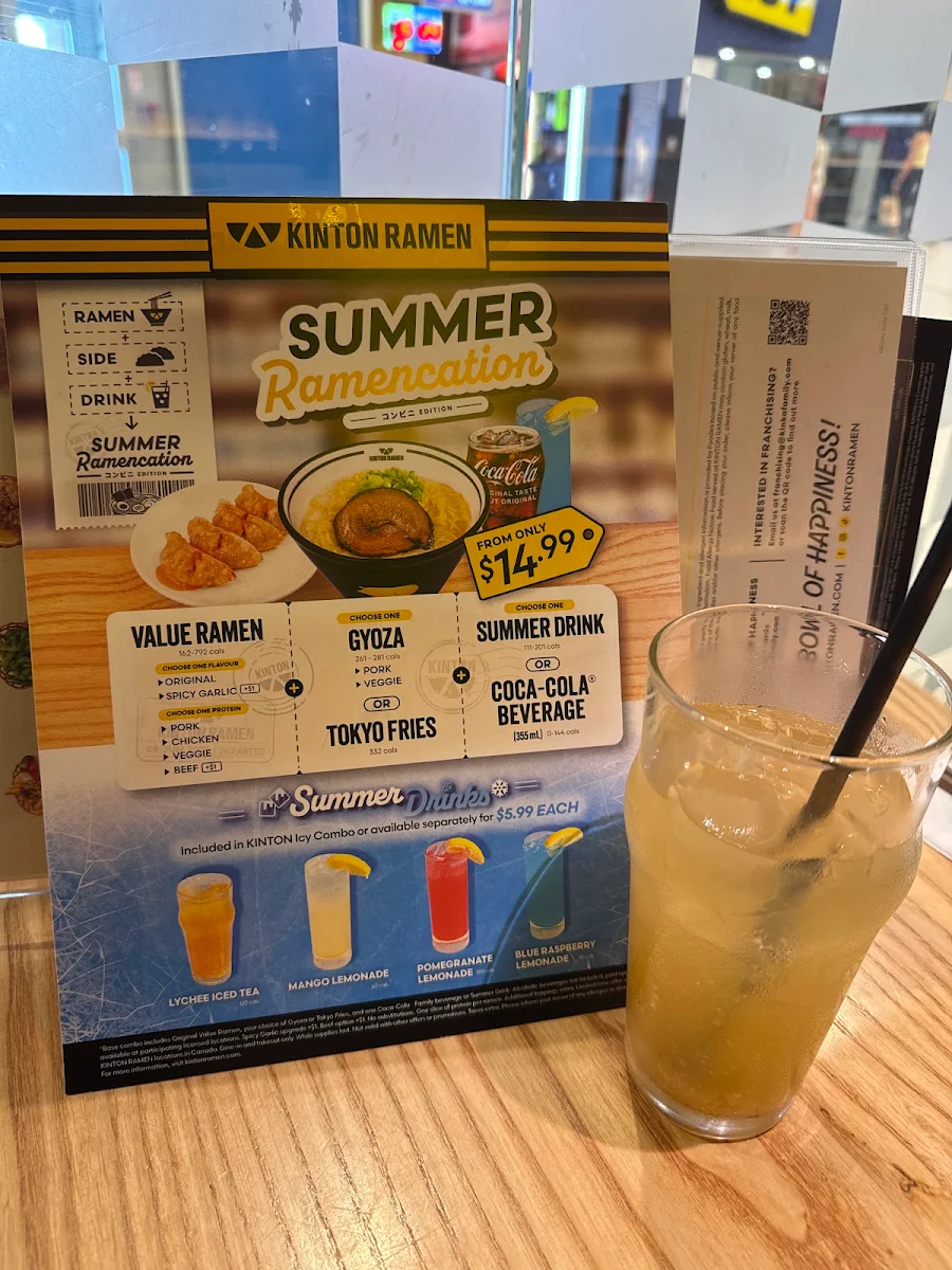 Menu, KINTON RAMEN MARKVILLE