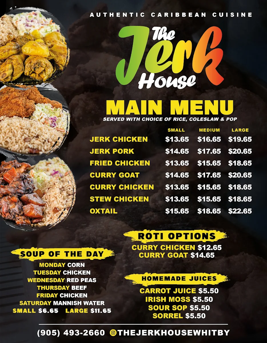 Menu, The Jerk House