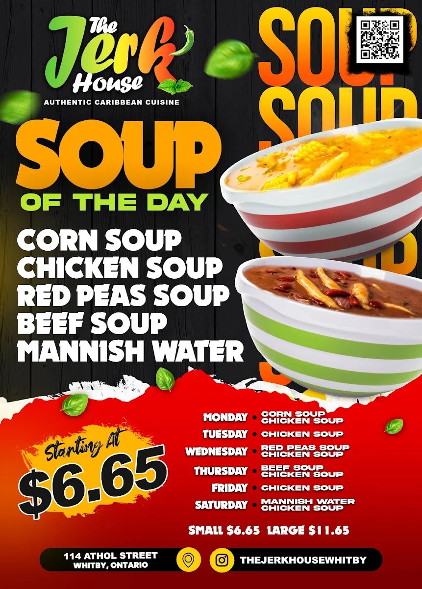 Menu, The Jerk House