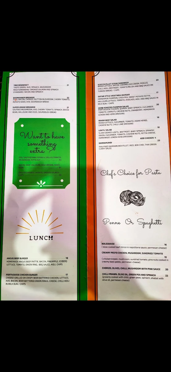 Menu, Badmanner