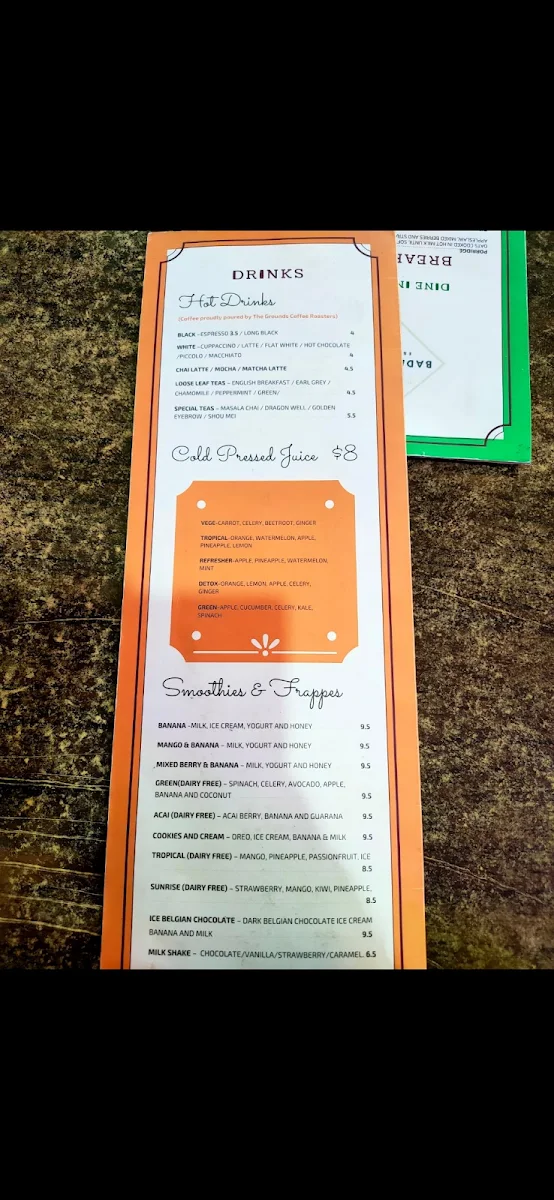 Menu, Badmanner