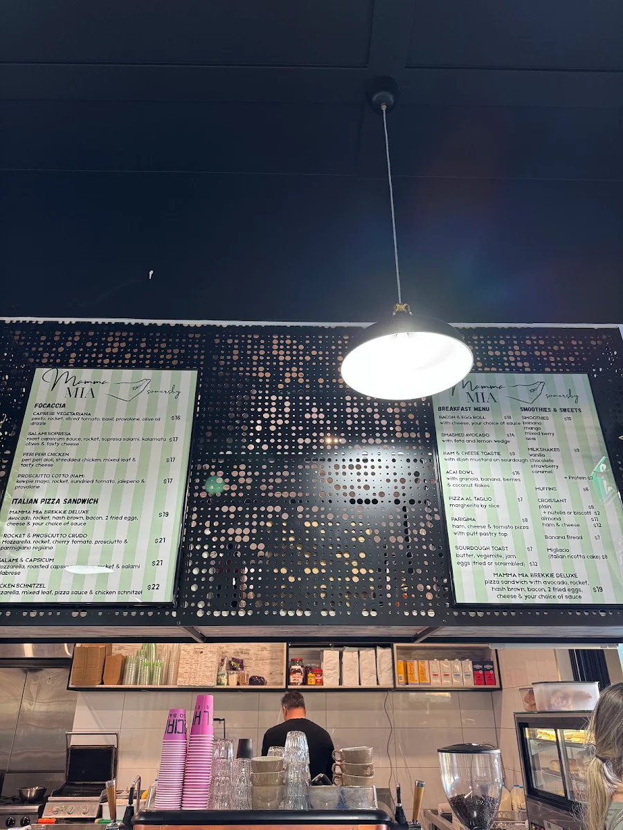Menu, Mamma Mia Cafe