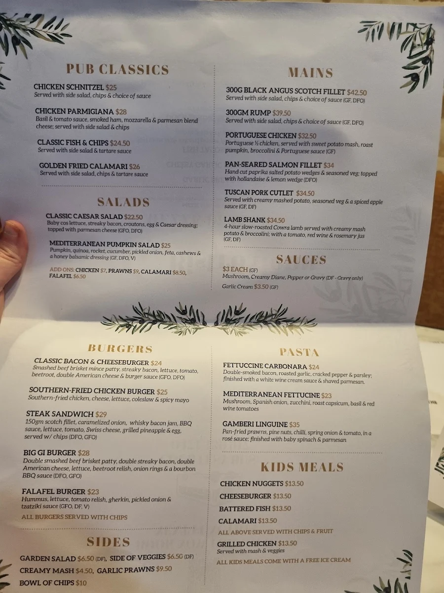 Menu, Good Intent Hotel