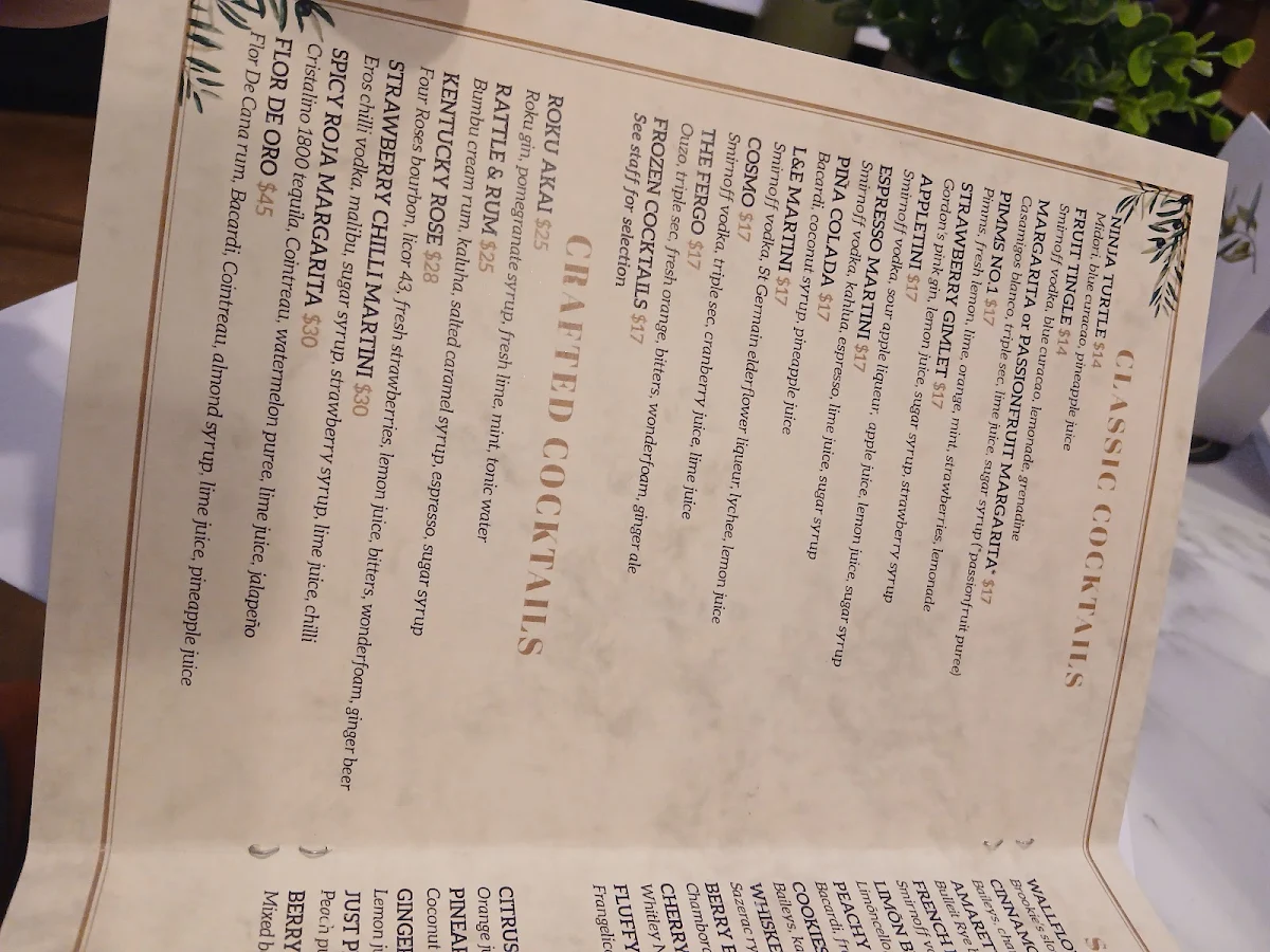 Menu, Good Intent Hotel