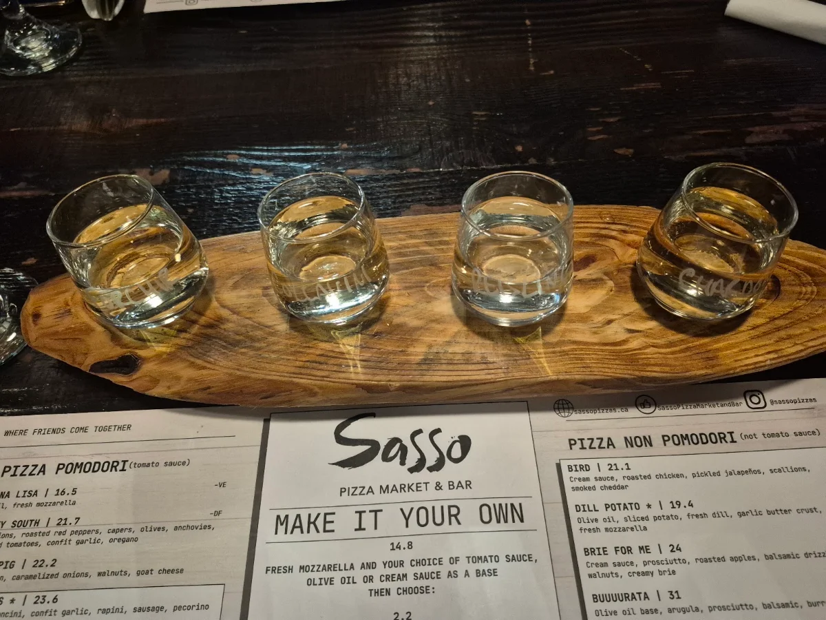 Menu, Sasso Pizza Market & Bar
