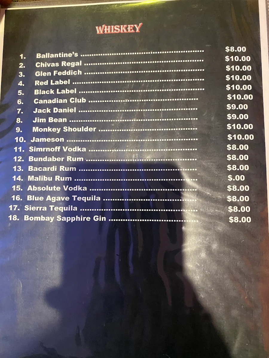Menu, Red Pepper Indian Cuisine