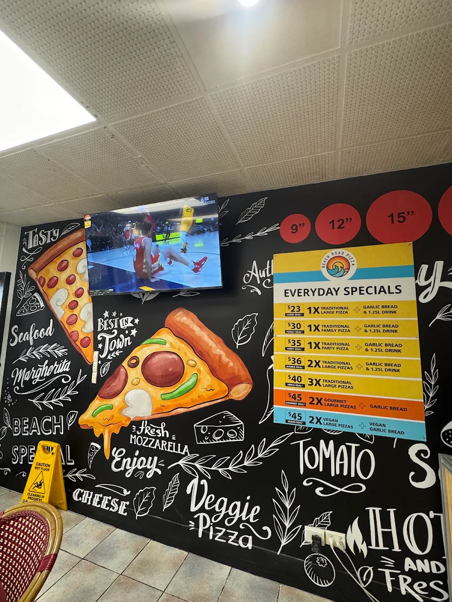 Menu, Beach Road Pizza