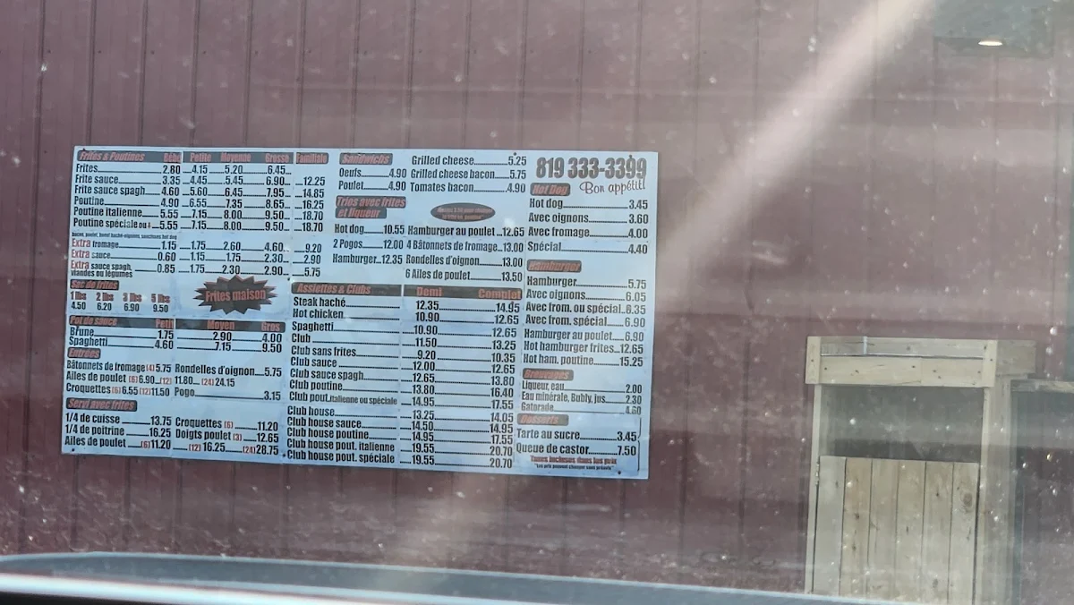 Menu, Chez Mario