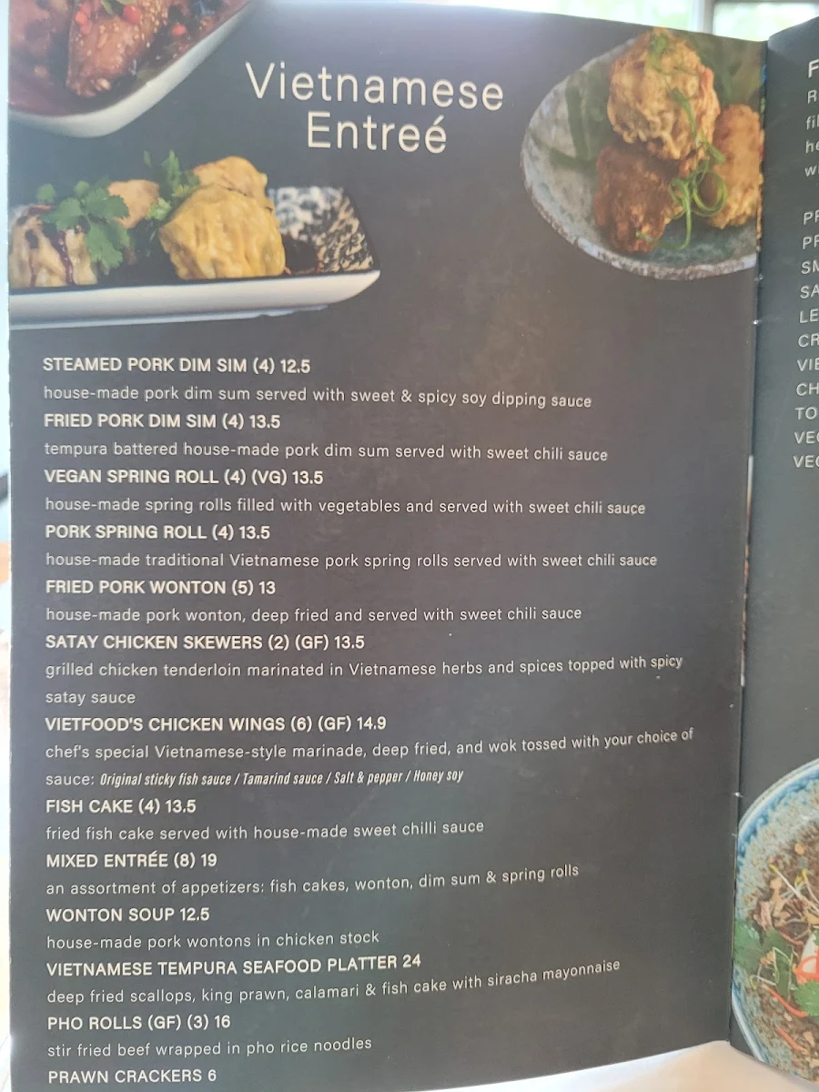 Menu, VIETFOOD SPRINGWOOD