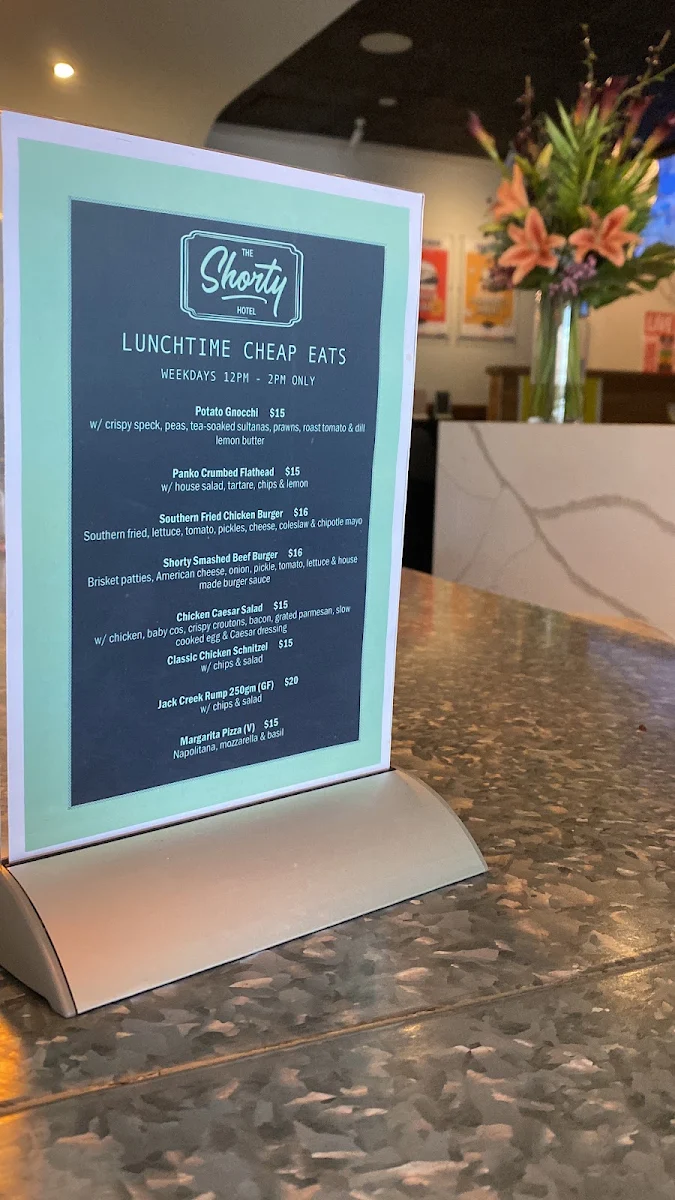 Menu, The Shorty Hotel