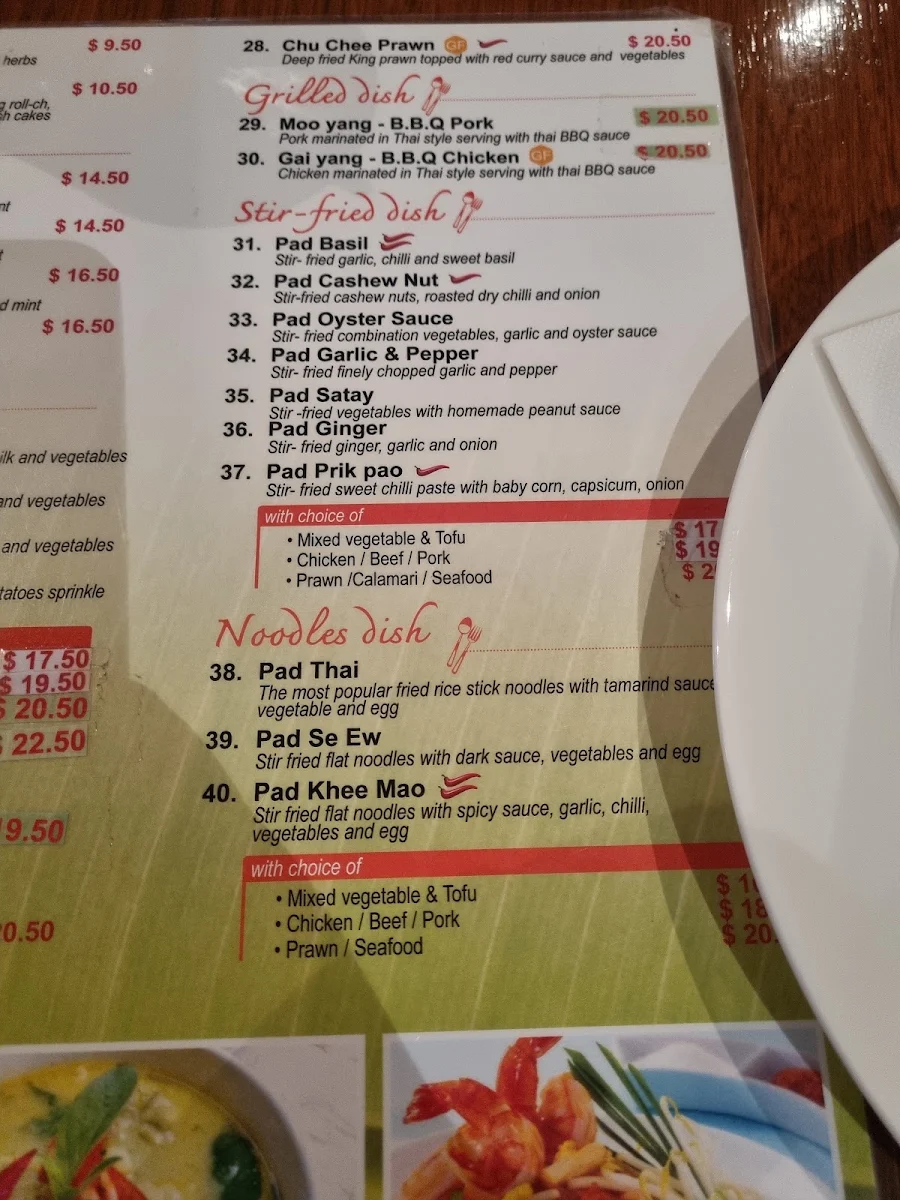 Menu, Healesville Thai Kitchen