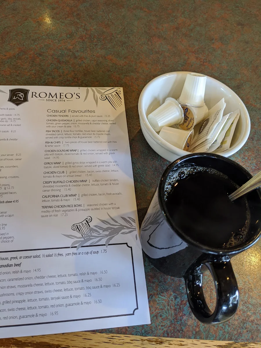 Menu, Romeo's