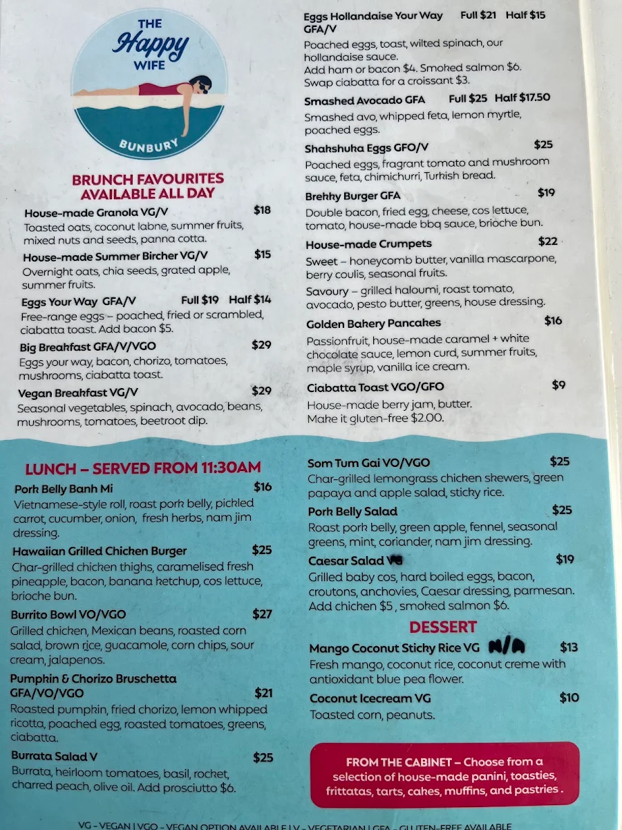 Menu, The Happy Wife