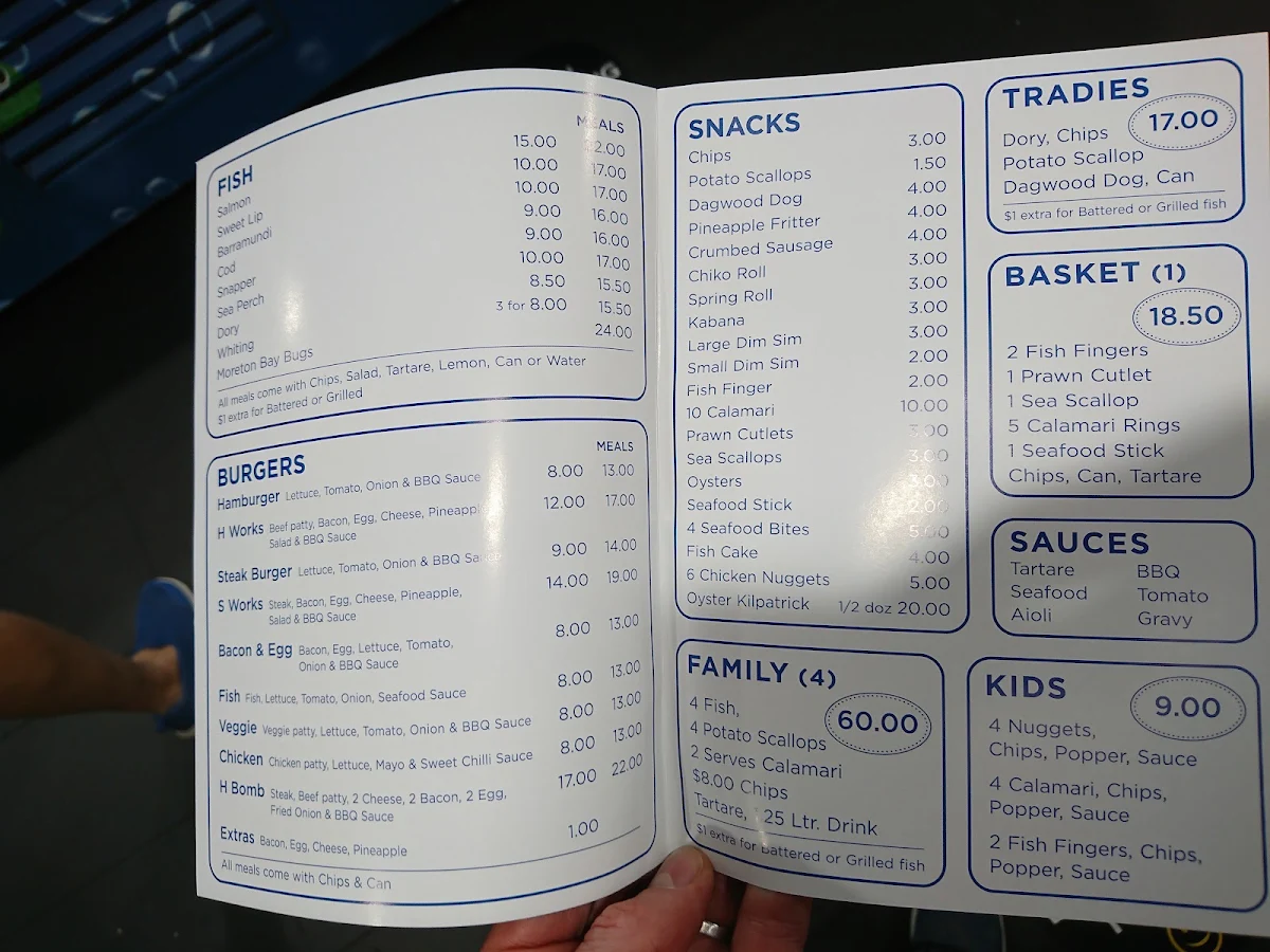 Menu, Kenmore Plaza Seafoods
