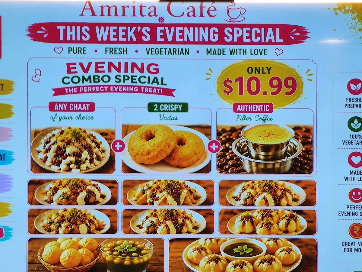 Menu, Amrita Cafe Melbourne