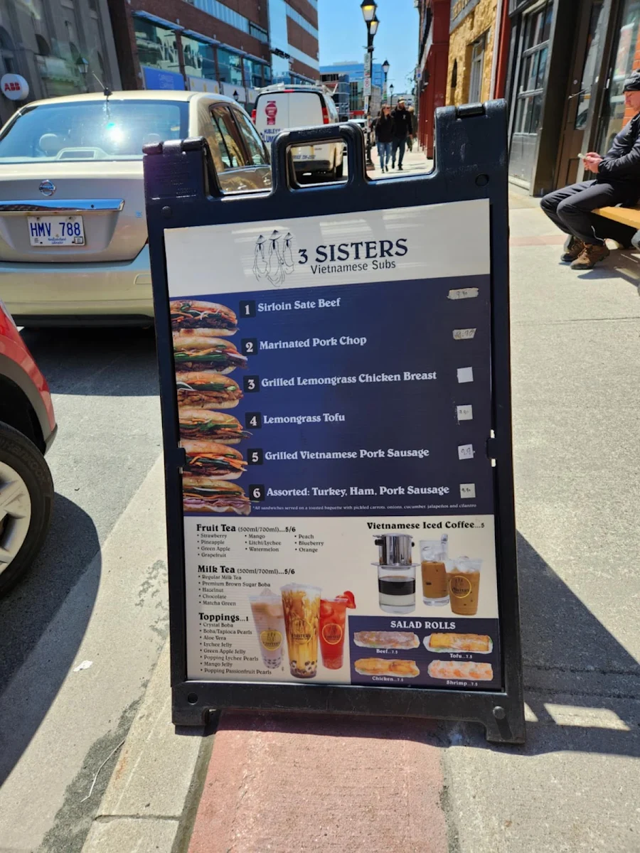 Menu, 3 Sisters Vietnamese Subs