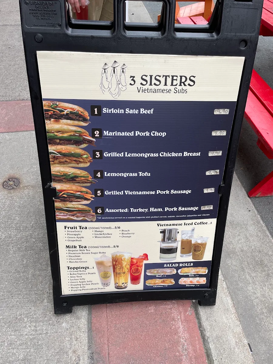 Menu, 3 Sisters Vietnamese Subs