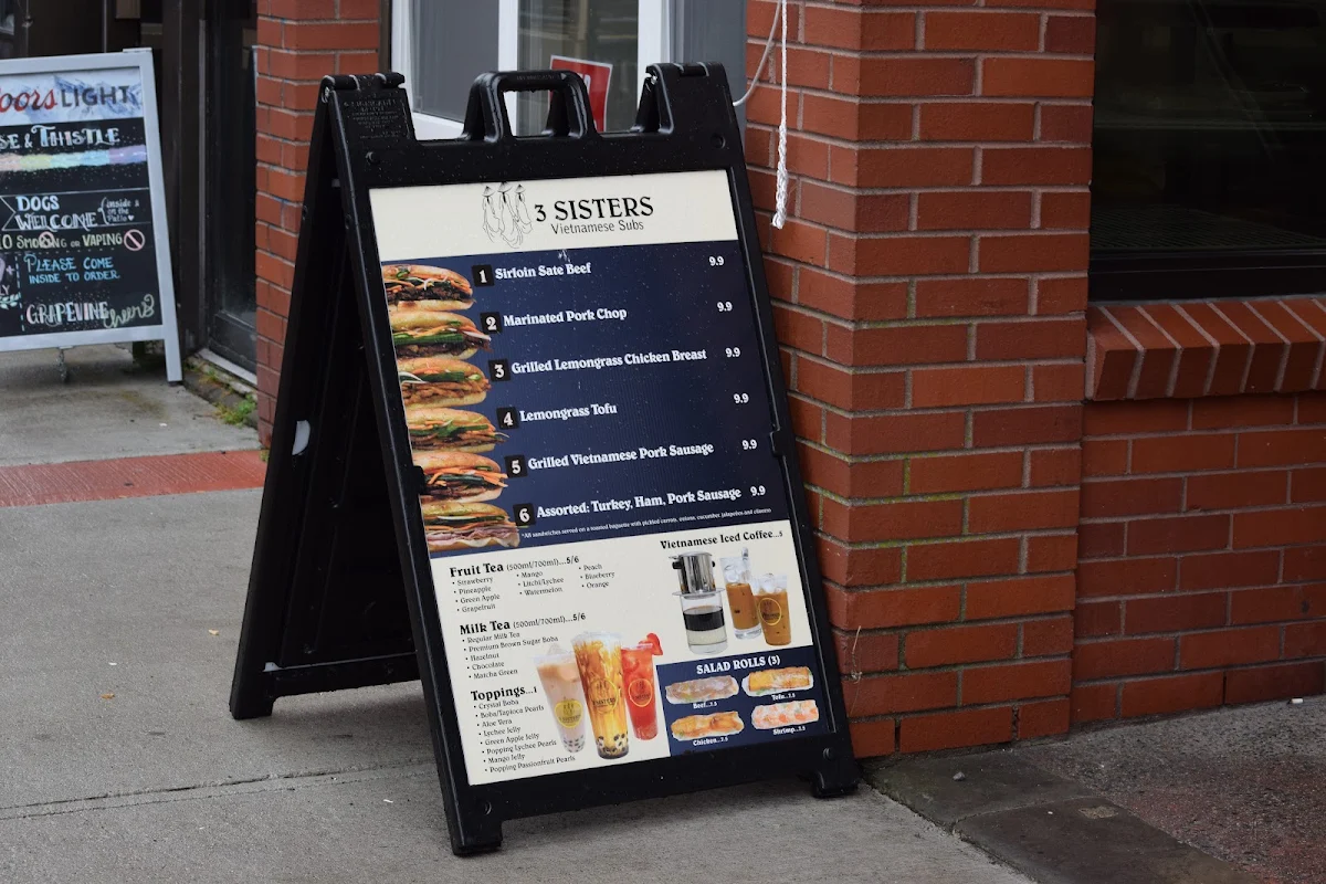 Menu, 3 Sisters Vietnamese Subs