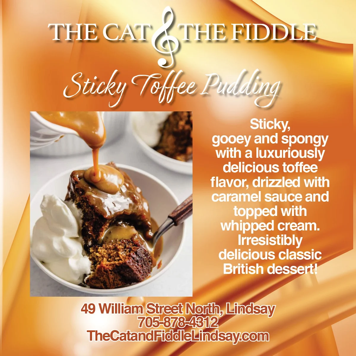 Menu, The Cat & The Fiddle Lindsay