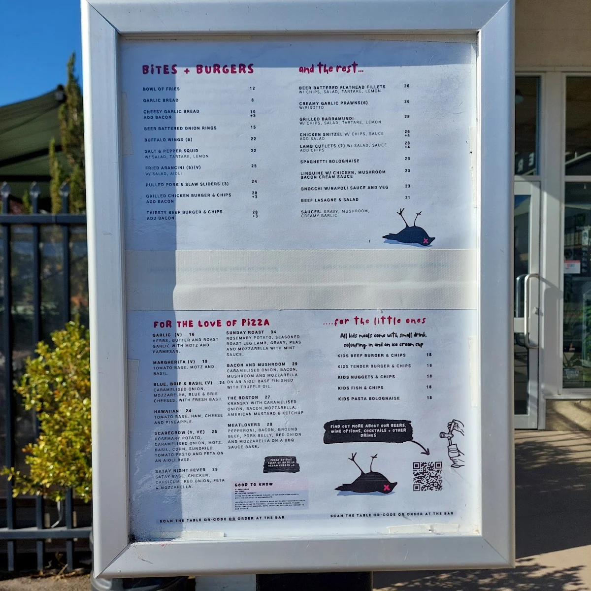Menu, Riverina Hotel