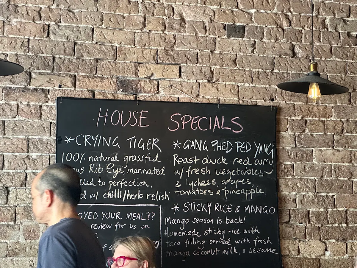 Menu, Thai Fusion